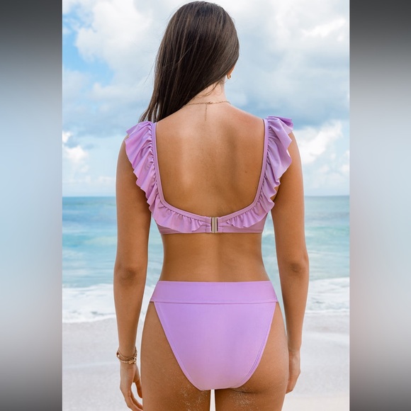 Cupshe Lilac Ruffle Bikini Set - Picture 2 of 6
